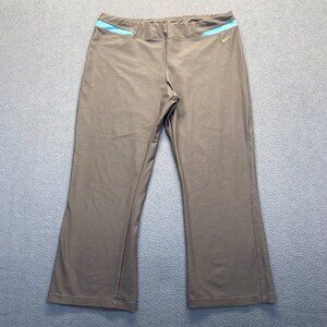 Vintage Nike 2000s Athletic Flare Leggings Yoga Crop Pants Y2K Women's‎ Size XL